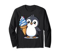 Cute Penguin Holding Ice Cream Cone Cartoon Manga Larga