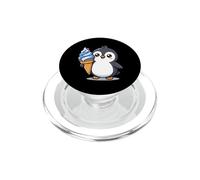 Cute Penguin Holding Ice Cream Cone Cartoon PopSockets PopGrip para MagSafe