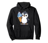 Cute Penguin Holding Ice Cream Cone Cartoon Sudadera con Capucha