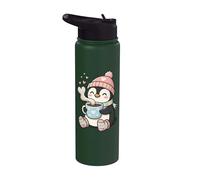 Cute Penguin Hot Cocoa Winter Beanie Scarf Socks Stainless Steel Insulated Water Bottle