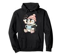 Cute Penguin Hot Cocoa Winter Beanie Scarf Socks Sudadera con Capucha
