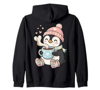 Cute Penguin Hot Cocoa Winter Beanie Scarf Socks Sudadera con Capucha