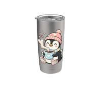 Cute Penguin Hot Cocoa Winter Beanie Scarf Socks Vaso térmico de acero inoxidable de doble pared