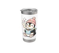 Cute Penguin Hot Cocoa Winter Beanie Scarf Socks Vaso térmico de acero inoxidable de doble pared