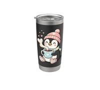Cute Penguin Hot Cocoa Winter Beanie Scarf Socks Vaso térmico de acero inoxidable de doble pared