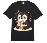 Cute Penguin Reading Book Lover Art Comfort Colors Adult Heavyweight T-Shirt
