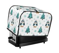 Cute Penguin Snow Toaster Cover 2 rebanadas, tostadora de árbol de Navidad, acogedora con bolsillo, resistente a las manchas, a prueba de polvo, protector de electrodomésticos pequeños