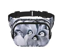 Cute penguin1 - Bolsa de cintura cuadrada de doble capa con estampado de penguin1, accesorio de viaje y entrenamiento, color negro, talla única