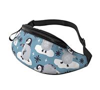 Cute Penguins and Snowflakes Crossbody Bag Runner Small Hip Pouch Riñonera Running Riñonera Bumbag Beltbag Sport Slim Moda para Trotar Senderismo Mujer