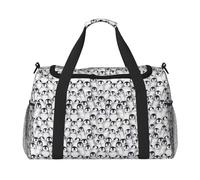 Cute Penguins Sketch - Bolsa de viaje de mano grande, reutilizable, perfecta para actividades al aire libre, deportes, camping y comestibles, Negro -, Talla única