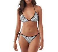 Cute Penguins Sketch - Conjunto de traje de baño para mujer, bikini para mujer, adecuado para la playa y la arena, Negro, L