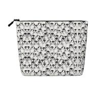 Cute Penguins Sketch - Estuche portátil para cosméticos de cáñamo falso, bolsa de maquillaje grande, resistente al agua, bolsa de aseo de viaje
