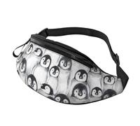 Cute Penguins Sketch Print - Riñonera unisex para gafas de sol, carteras, pasaportes y llaves