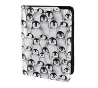 Cute Penguins Sketch - Soporte para pasaporte, artículos esenciales de viaje, cartera antirrobo para tarjetas y pasaportes, tamaño para adaptarse a todos los pasaportes estándar