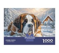 Cute Pet Dog 1000 Piezas Cartulina Premium Rompecabezas Premium Saint Bernard Antiestrés Juguete De Cumpleaños Rompecabezas Regalos para Familia Y Amigos 52x38cm/1000pcs