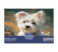 Cute Pet Dog Puzzles 1000 Piezas para Adultos Puzzle Juego for The Whole para Mujeres, Regalos para Hombres Cartón 100% Reciclado Decoración del Hogar 38x26cm/1000pcs