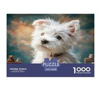 Cute Pet Dog Rompecabezas 1000 Piezas para Adultos Puzzle Juego for The Whole para Mujeres, Regalos para Hombres Cartón 100% Reciclado Decoración del Hogar 52x38cm/1000pcs