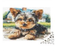 Cute Pet Dog - Rompecabezas DIY de Papel Premium Pastor Australiano en Prado montañoso de Flores Silvestres, Relleno de calcetín Estimulante Mental 70x50cm/1000 Piezas