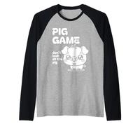 Cute Pig Game Chicas Mujeres Niños Funny Kawaii Stuff Camiseta Manga Raglan