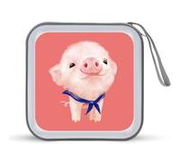 Cute Piggy - Organizador de CD con capacidad para 40 unidades, colección de DVD, bolsa de almacenamiento para coche, hogar, viajes