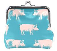 Cute Pigs - Monedero de piel para mujer, diseño de cerdos, pequeño, 11,5 x 10,5 cm
