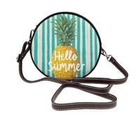 Cute Pineapple Hello Summer Vintage - Bolso cruzado redondo de piel para mujer