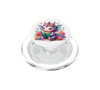 Cute Pink Baby Dragon Floral Book Lover Bookish Fantasy Era PopSockets PopGrip para MagSafe