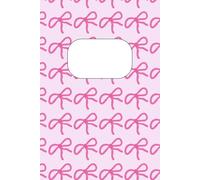 Cute Pink Bow Composition Notebook - Girly Pastel Ribbon Journal, Wide Ruled, 6x9, 100 Pages