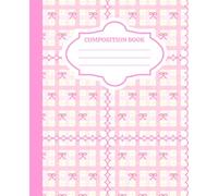 Cute Pink Bow Plaid Composition Paperback Notebook