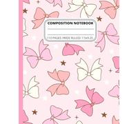 Cute Pink Coquette Composition Notebook: Aesthetic Girly Wide Ruled
