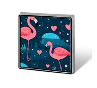 Cute Pink Flamingo Brooch Pins for Women Men Square Collar Lapel Pins Coat Jacket Accessories