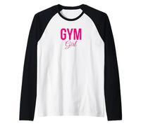 Cute Pink Gym Workout Motivation Cute Fitness Girl Camiseta Manga Raglan