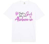 Cute Pink Just a Girl Who Loves Alabama Cute Alabama Girl Comfort Colors Adult Heavyweight T-Shirt