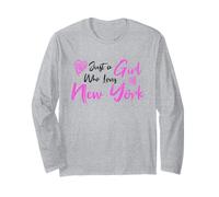Cute Pink Just A Girl Who Loves NY Manga Larga
