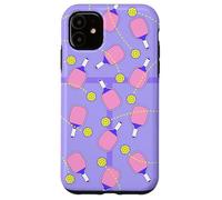 Cute Pink Paddle Pickleball Court Design for Girls Carcasa para iPhone 11