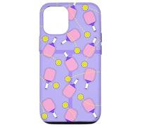 Cute Pink Paddle Pickleball Court Design for Girls Carcasa para iPhone 12/12 Pro