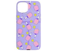 Cute Pink Paddle Pickleball Court Design for Girls Carcasa para iPhone 15 Plus