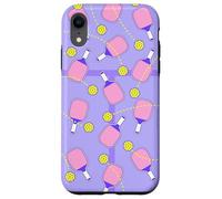 Cute Pink Paddle Pickleball Court Design for Girls Carcasa para iPhone XR