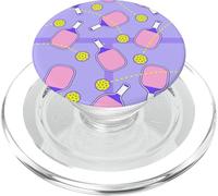 Cute Pink Paddle Pickleball Court Design for Girls PopSockets PopGrip para MagSafe