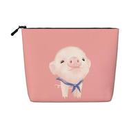 Cute Pink Pig - Neceser de viaje versátil, bolsa de maquillaje de cáñamo falso, multiusos, organizador de accesorios cosméticos, Black, Talla única