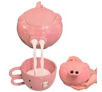 Cute Pink Piglet Ceramic Teapot And Cup Set, Pink Pig Design Teapot Water Kettle, Cute Kettle Ceramic Tea Set For One, Funny Christmas Gifts Coffee Cup Pot For Friends And Family