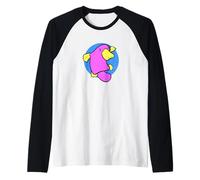 Cute Pink Platypus Kawaii Beach Art por Seatropica Camiseta Manga Raglan