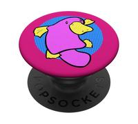 Cute Pink Platypus Kawaii Beach Art por Seatropica PopSockets PopGrip Adhesivo