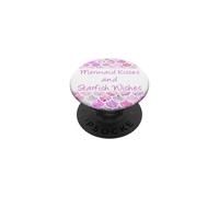 Cute Pink Scales Mermaid Kisses Starfish Wishes Light Purple PopSockets PopGrip Adhesivo