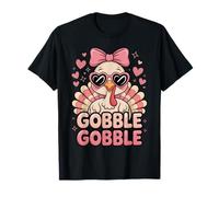 Cute Pink Turkey Gobble Gobble Funny Thanksgiving Camiseta