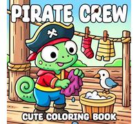 Cute Pirate Crew Coloring Book: Playful Animals Coloring Pages Featuring Ocean Waves, Treasure Chests, and Funny Journey for All Ages to Relax and Enjoy the Fun
