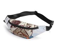 Cute Pirate Pug Dog Hand Drawn Biology on Chalkboard Fanny Pack, Riñonera Deportiva para niños Adultos para Hombres y Mujeres
