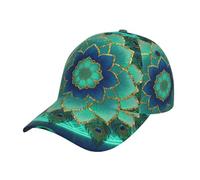 Cute Pizza - Gorra de béisbol unisex ajustable con cierre a presión, Fantasy Peacock Mandala Blue, talla única