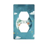 Cute Planet Earth - Cubierta decorativa para interruptor de luz, 1 banda, placa de pared para cocina, baño, tamaño 7 x 11,4 cm