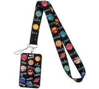 Cute Planet Lanyard Badge Backer for Keys for Kids Men Mujeres Adolescentes Cool ID Lanyard para Su Nombre Tarjeta De Etiqueta Keychain